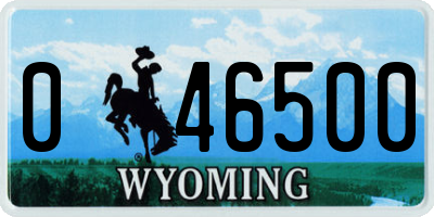 WY license plate 046500
