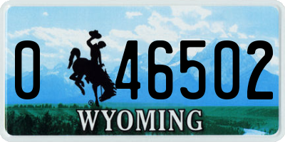 WY license plate 046502