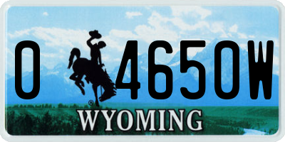 WY license plate 04650W