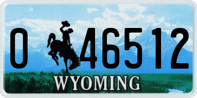 WY license plate 046512