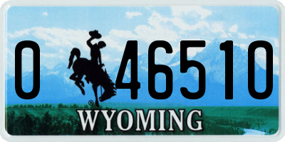 WY license plate 04651O