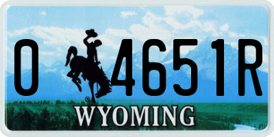 WY license plate 04651R