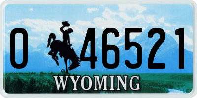 WY license plate 046521