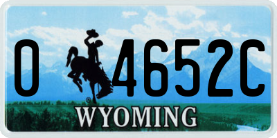 WY license plate 04652C