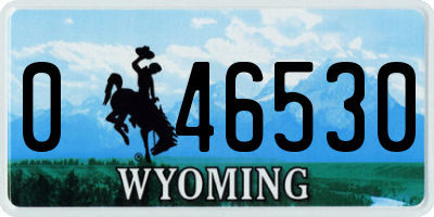WY license plate 046530