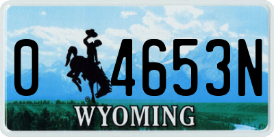 WY license plate 04653N