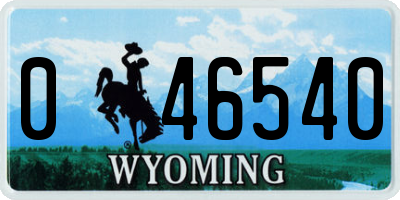 WY license plate 046540