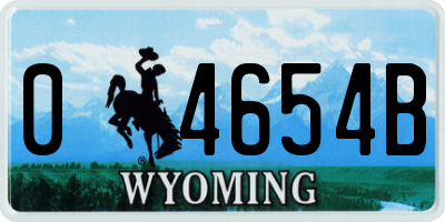 WY license plate 04654B