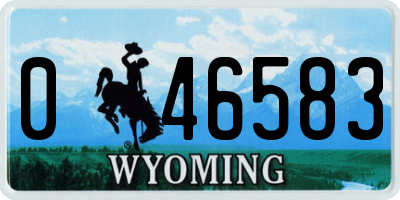 WY license plate 046583