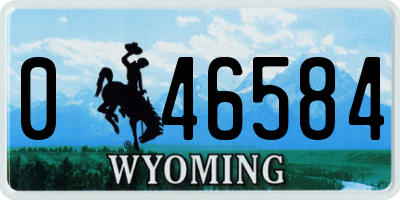 WY license plate 046584