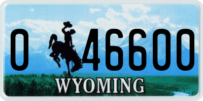 WY license plate 046600