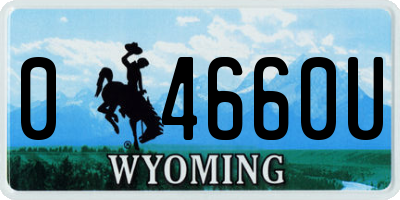 WY license plate 04660U