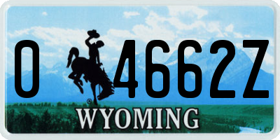 WY license plate 04662Z