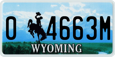 WY license plate 04663M