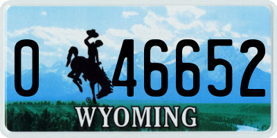 WY license plate 046652