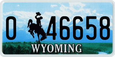 WY license plate 046658