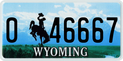 WY license plate 046667