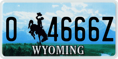 WY license plate 04666Z
