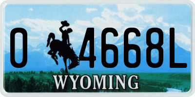 WY license plate 04668L