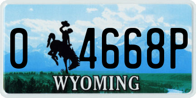 WY license plate 04668P