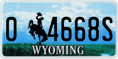 WY license plate 04668S