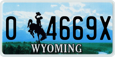 WY license plate 04669X