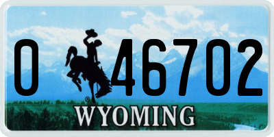 WY license plate 046702