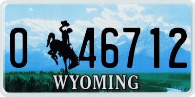WY license plate 046712