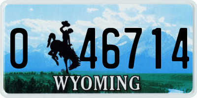 WY license plate 046714