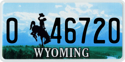 WY license plate 046720