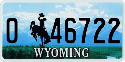 WY license plate 046722