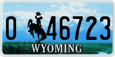 WY license plate 046723