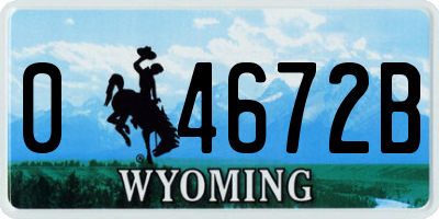 WY license plate 04672B