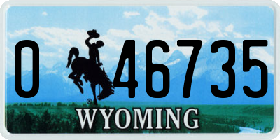 WY license plate 046735