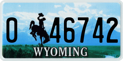 WY license plate 046742