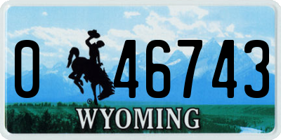 WY license plate 046743