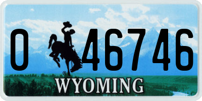 WY license plate 046746