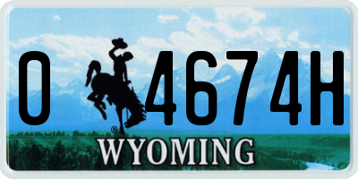 WY license plate 04674H