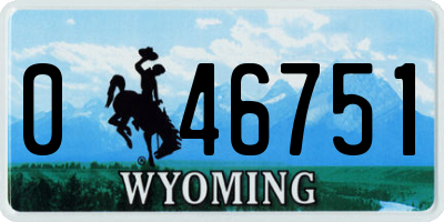 WY license plate 046751