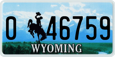 WY license plate 046759