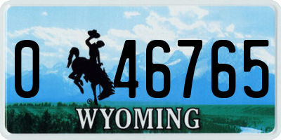 WY license plate 046765