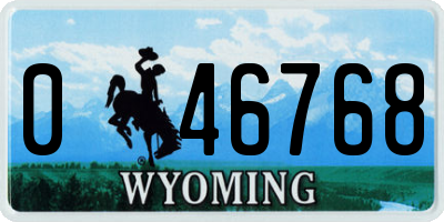 WY license plate 046768