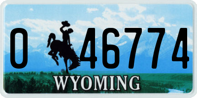 WY license plate 046774