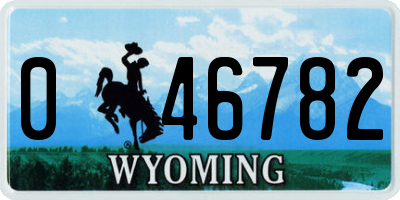 WY license plate 046782