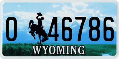 WY license plate 046786