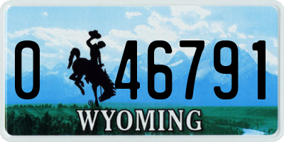 WY license plate 046791