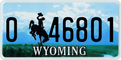 WY license plate 046801