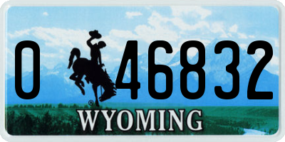WY license plate 046832