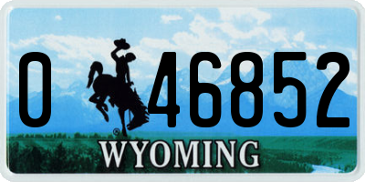 WY license plate 046852