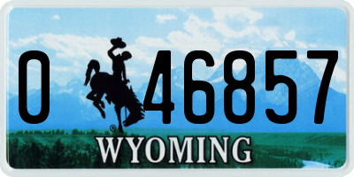 WY license plate 046857